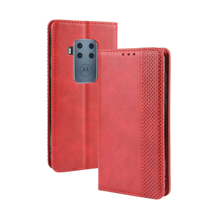 Magnetic Buckle Retro Crazy Horse Texture Horizontal Flip Leather Case for Motorola Moto One Pro ...