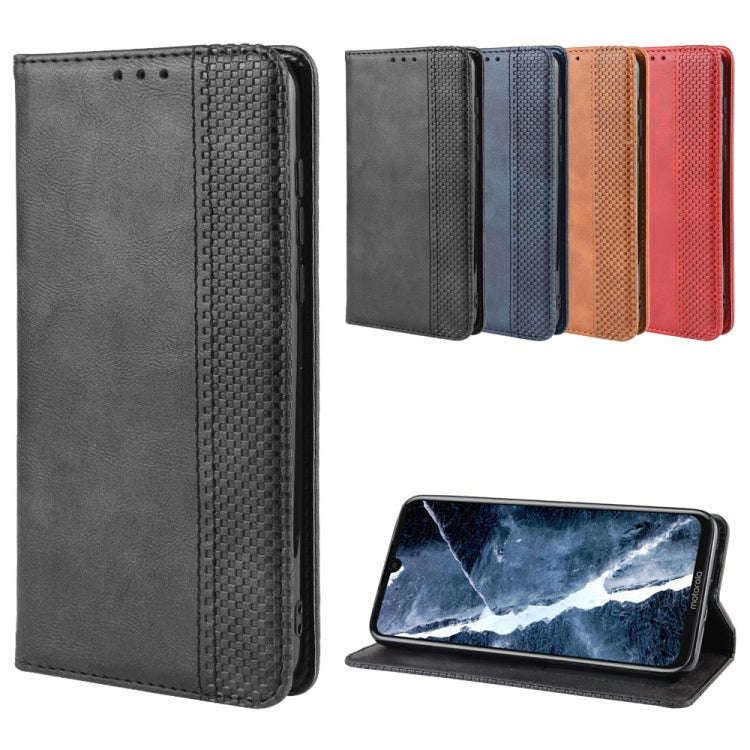 Magnetic Buckle Retro Crazy Horse Texture Horizontal Flip Leather Case for Motorola Moto One Pro ...