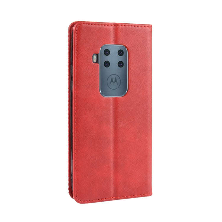 Magnetic Buckle Retro Crazy Horse Texture Horizontal Flip Leather Case for Motorola Moto One Pro ...