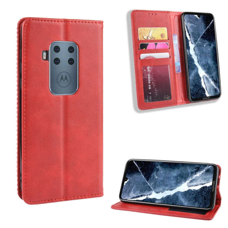 Magnetic Buckle Retro Crazy Horse Texture Horizontal Flip Leather Case for Motorola Moto One Pro ...