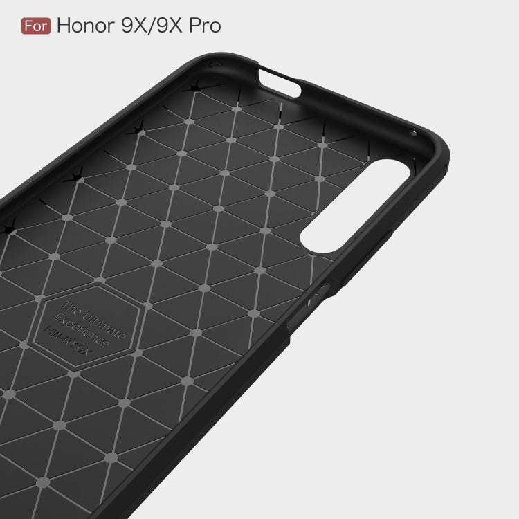 Brushed Texture Carbon Fiber TPU Case for Huawei Honor 9X / 9X Pro(Red)