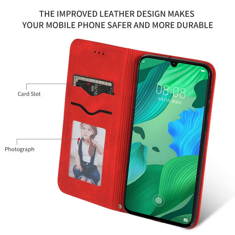 Retro Skin Feel Business Magnetic Horizontal Flip Leather Case for Huawei Nova 5 / Nova 5 Pro(Red)
