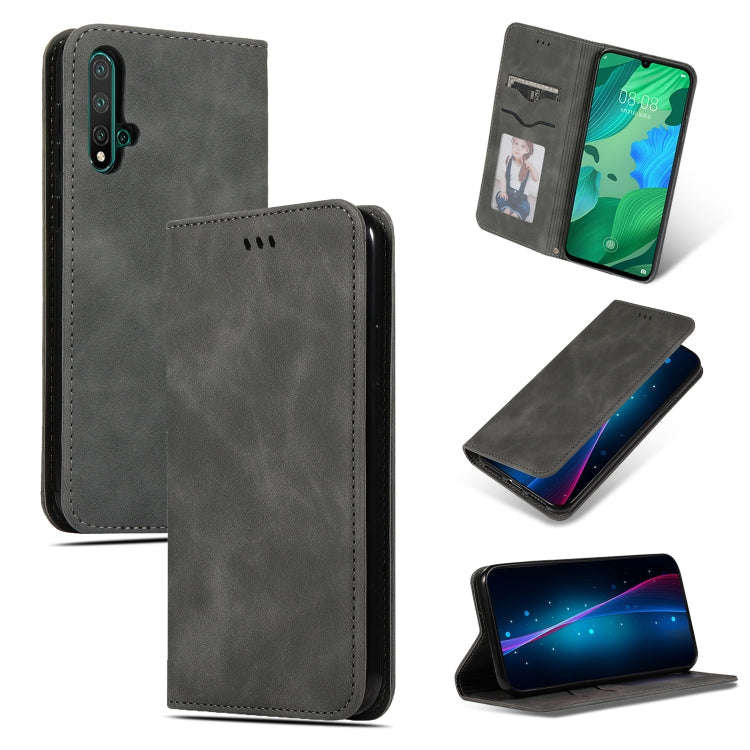 Retro Skin Feel Business Magnetic Horizontal Flip Leather Case for Huawei Nova 5 / Nova 5 Pro(Dar...
