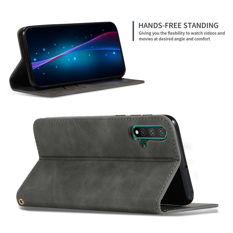 Retro Skin Feel Business Magnetic Horizontal Flip Leather Case for Huawei Nova 5 / Nova 5 Pro(Dar...