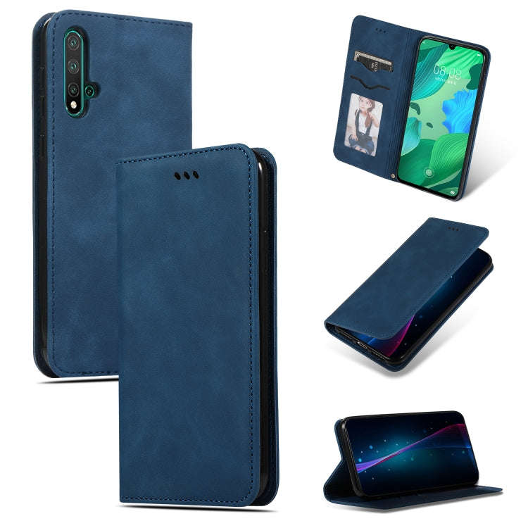 Retro Skin Feel Business Magnetic Horizontal Flip Leather Case for Huawei Nova 5 / Nova 5 Pro(Nav...