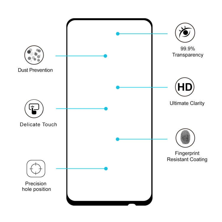 ENKAY Hat-prince Full Glue 0.26mm 9H 2.5D Tempered Glass Full Coverage Film for Honor 9X / 9X Pro