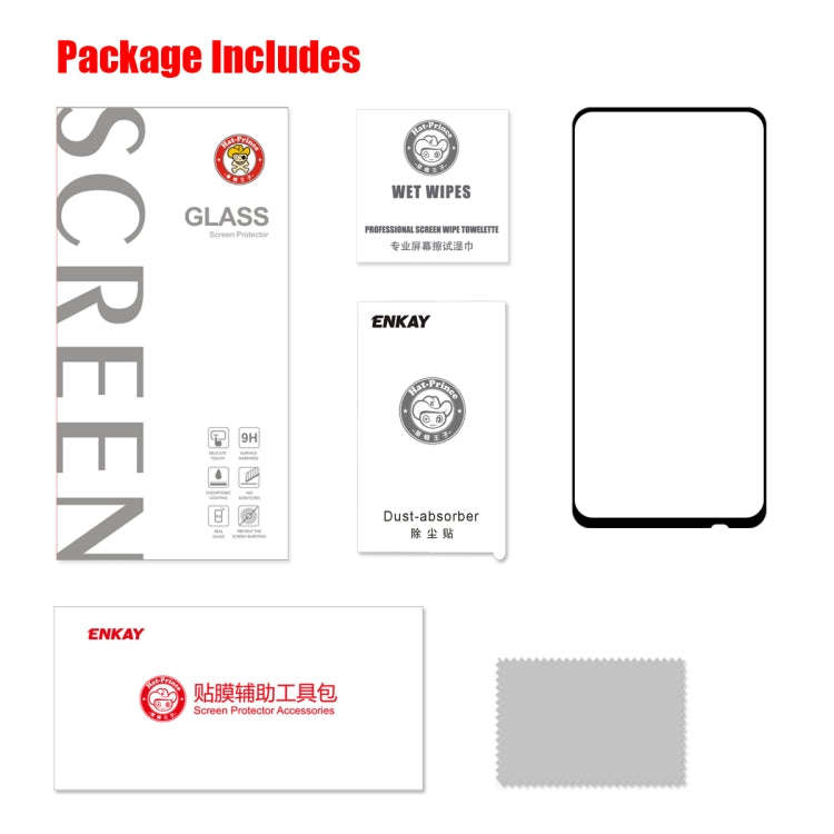 ENKAY Hat-prince Full Glue 0.26mm 9H 2.5D Tempered Glass Full Coverage Film for Honor 9X / 9X Pro