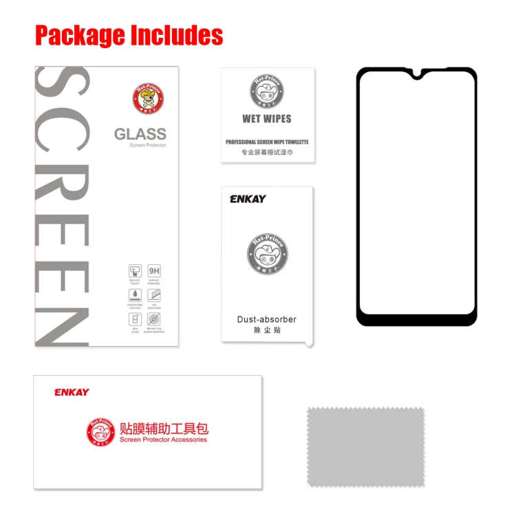 ENKAY Hat-prince Full Glue 0.26mm 9H 2.5D Tempered Glass Full Coverage Film for LG W30