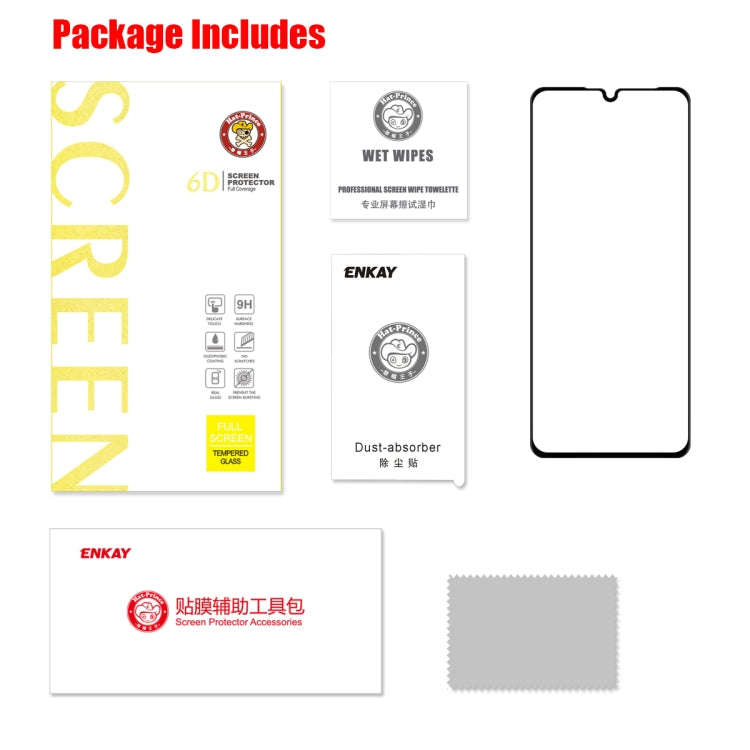 ENKAY Hat-Prince 0.26mm 9H 6D Curved Full Screen Tempered Glass Film for Huawei Nova 5 / Nova 5 Pro