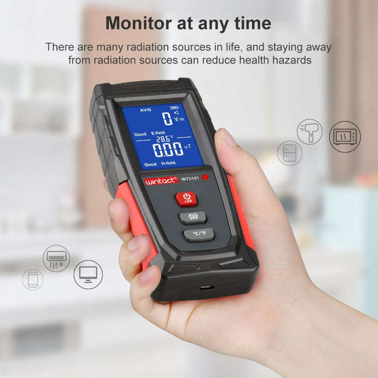 Wintact WT3121 Electromagnetic Radiation Tester Household Appliances Radiation Detector Electroma...