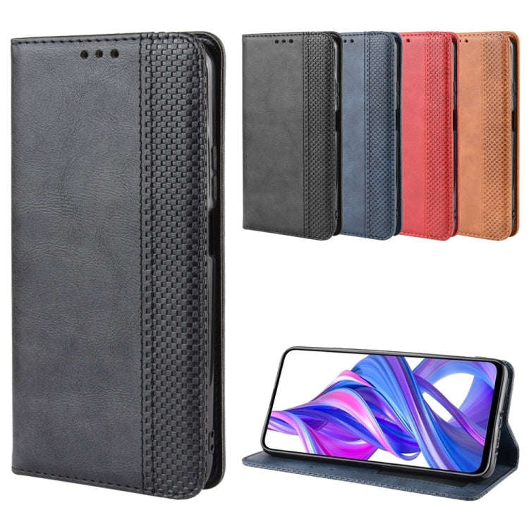 Magnetic Buckle Retro Crazy Horse Texture Horizontal Flip Leather Case for Huawei Honor 9X / Hono...