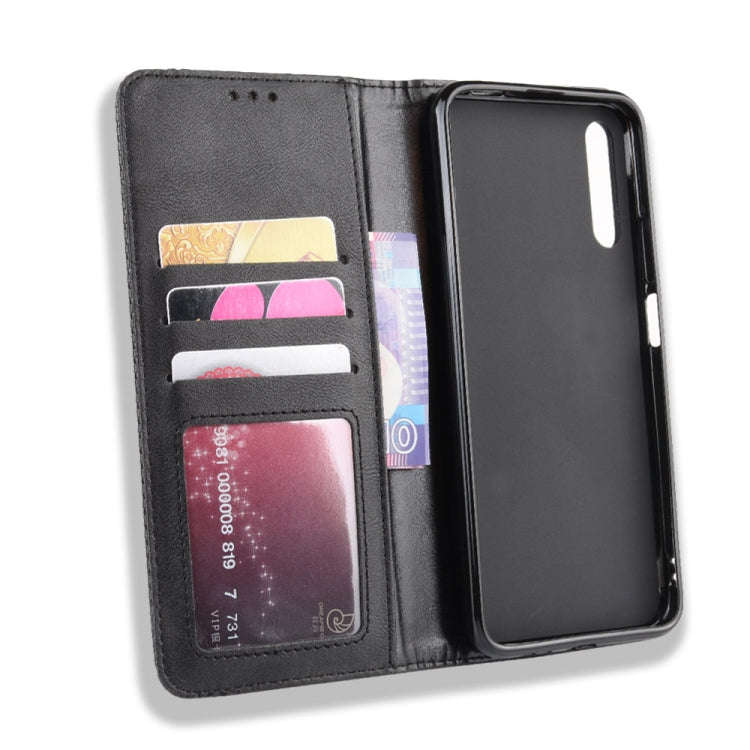 Magnetic Buckle Retro Crazy Horse Texture Horizontal Flip Leather Case for Huawei Honor 9X / Hono...