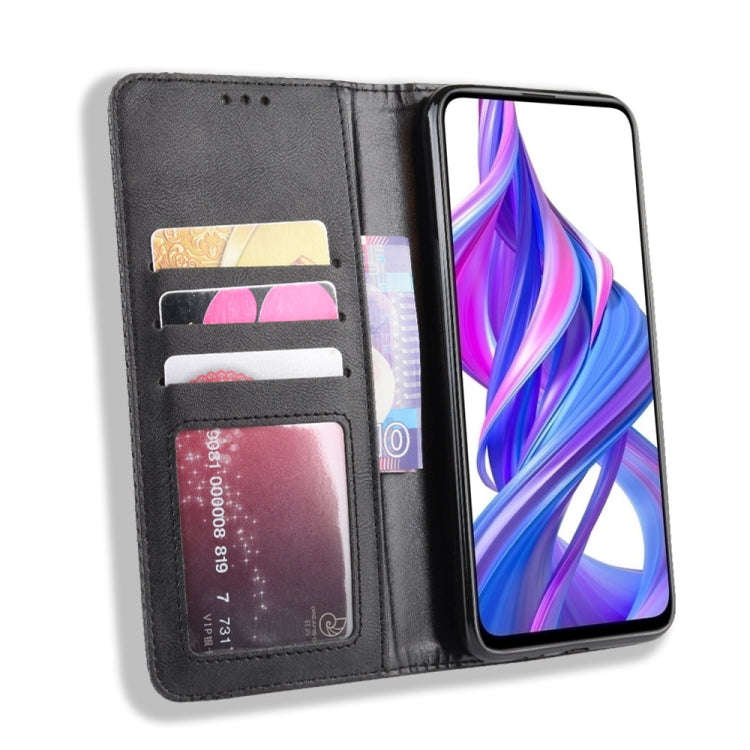 Magnetic Buckle Retro Crazy Horse Texture Horizontal Flip Leather Case for Huawei Honor 9X / Hono...