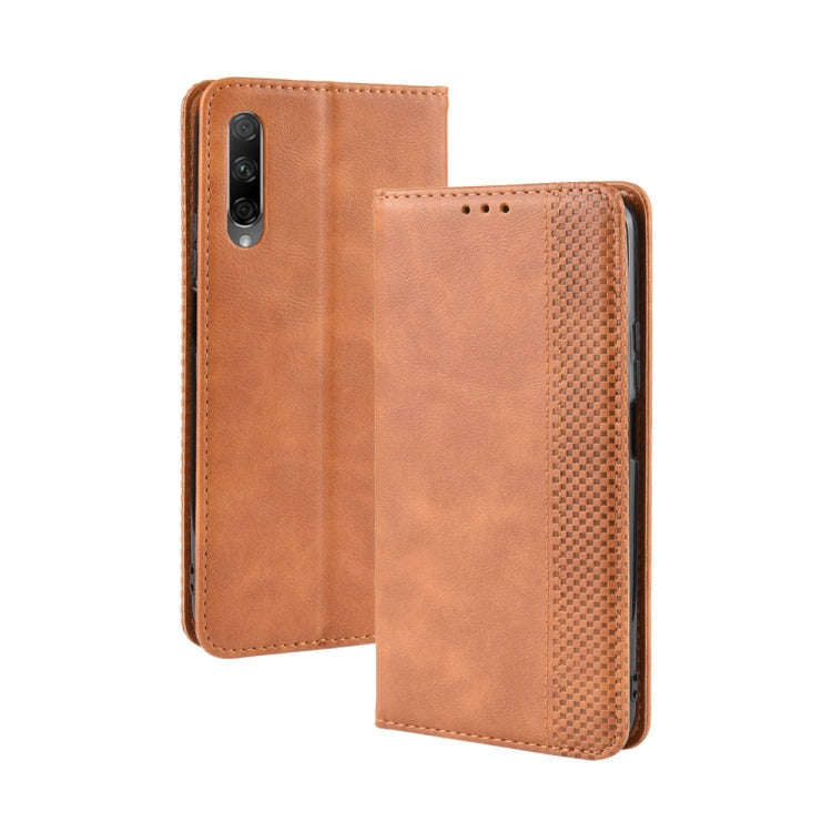 Magnetic Buckle Retro Crazy Horse Texture Horizontal Flip Leather Case for Huawei Honor 9X / Hono...