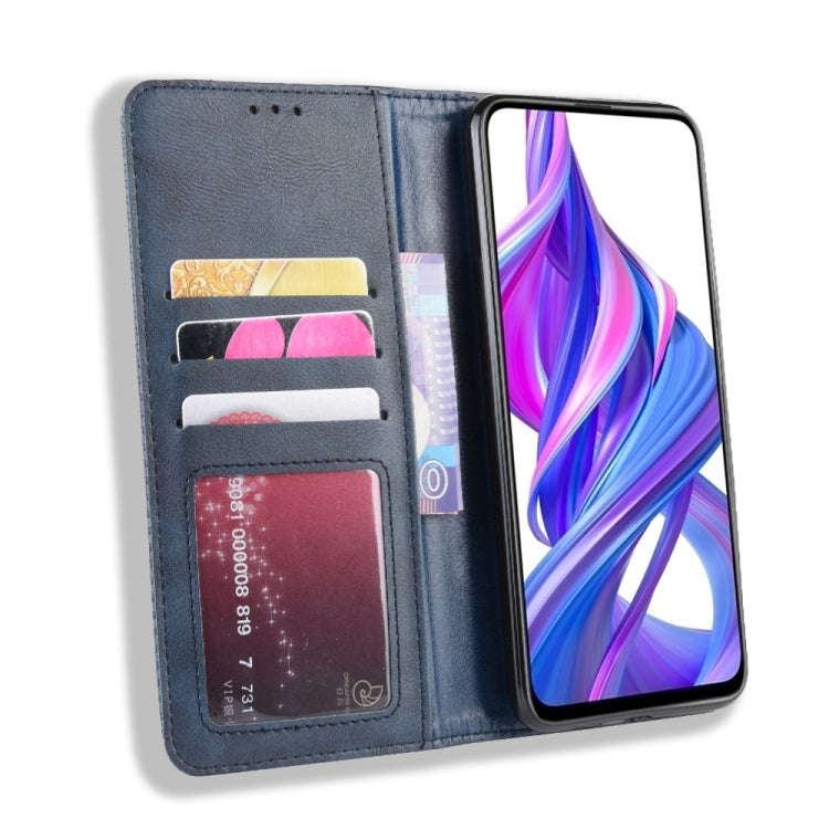 Magnetic Buckle Retro Crazy Horse Texture Horizontal Flip Leather Case for Huawei Honor 9X / Hono...