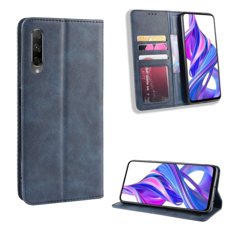 Magnetic Buckle Retro Crazy Horse Texture Horizontal Flip Leather Case for Huawei Honor 9X / Hono...