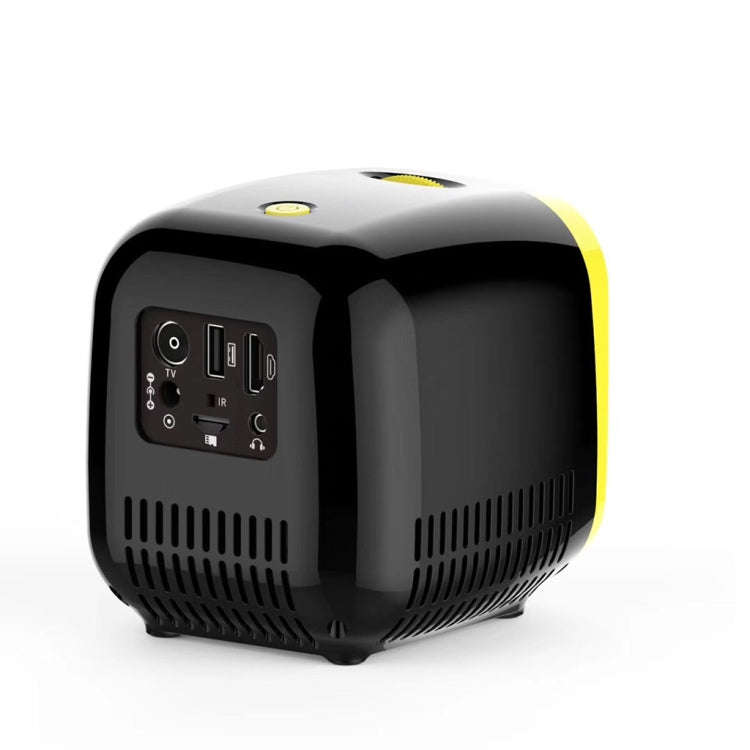L1 Children Projector Mini LED Portable Home Speaker Projector, EU Plug (Black)