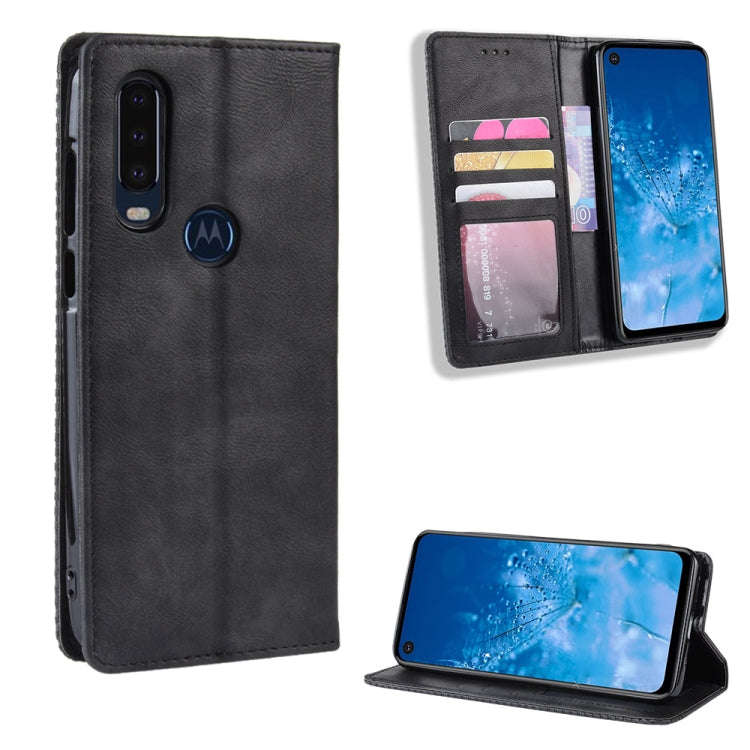 Magnetic Buckle Retro Crazy Horse Texture Horizontal Flip Leather Case for Motorola One Action, w...