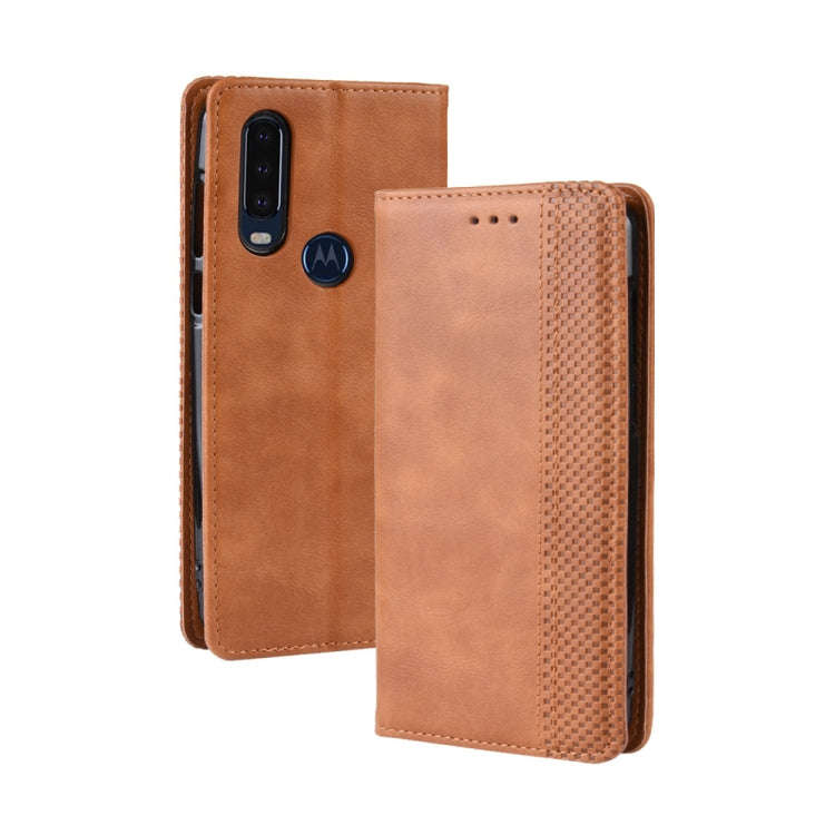 Magnetic Buckle Retro Crazy Horse Texture Horizontal Flip Leather Case for Motorola One Action, w...