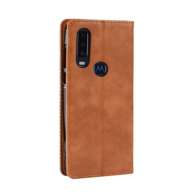 Magnetic Buckle Retro Crazy Horse Texture Horizontal Flip Leather Case for Motorola One Action, w...