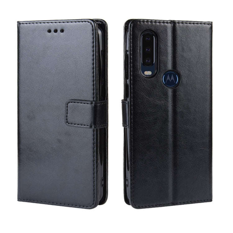 Retro Crazy Horse Texture Horizontal Flip Leather Case for Motorola One Action , with Holder & Ca...