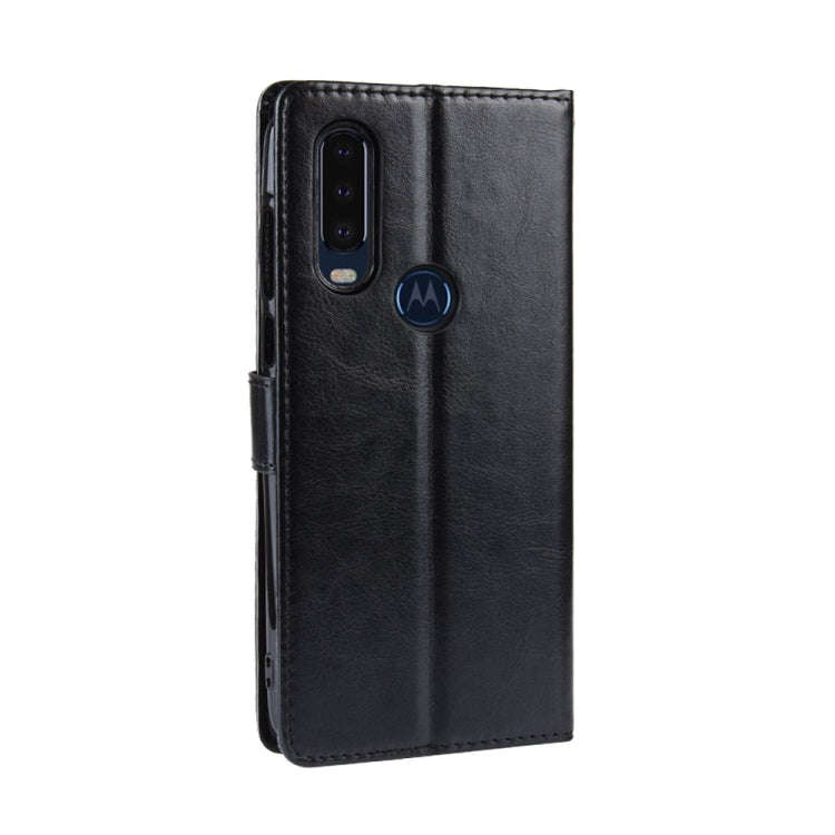 Retro Crazy Horse Texture Horizontal Flip Leather Case for Motorola One Action , with Holder & Ca...
