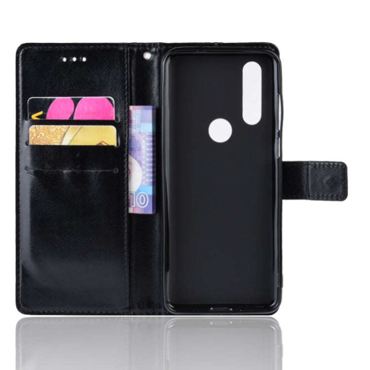 Retro Crazy Horse Texture Horizontal Flip Leather Case for Motorola One Action , with Holder & Ca...