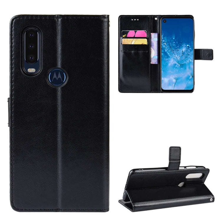 Retro Crazy Horse Texture Horizontal Flip Leather Case for Motorola One Action , with Holder & Ca...
