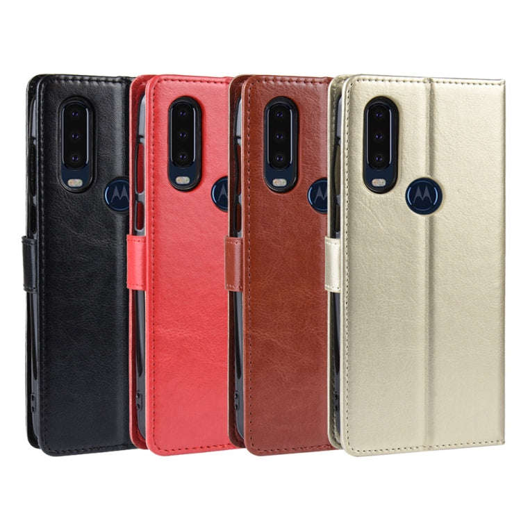 Retro Crazy Horse Texture Horizontal Flip Leather Case for Motorola One Action , with Holder & Ca...