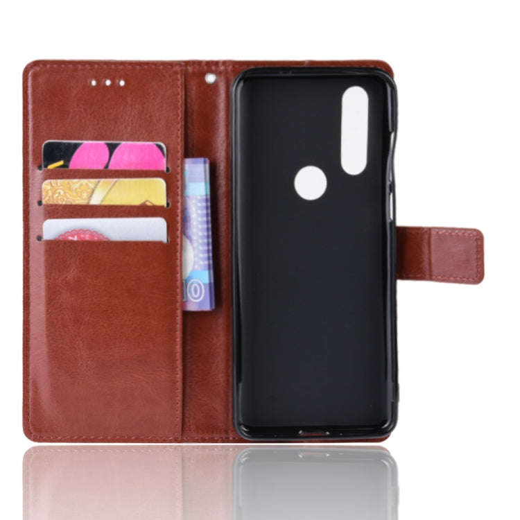 Retro Crazy Horse Texture Horizontal Flip Leather Case for Motorola One Action , with Holder & Ca...