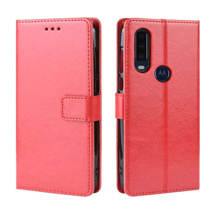 Retro Crazy Horse Texture Horizontal Flip Leather Case for Motorola One Action , with Holder & Ca...