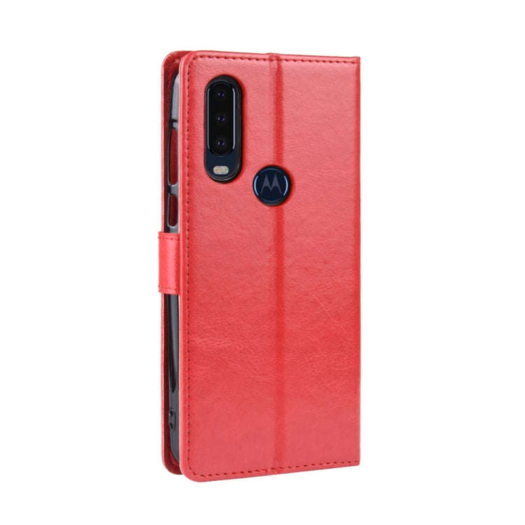 Retro Crazy Horse Texture Horizontal Flip Leather Case for Motorola One Action , with Holder & Ca...
