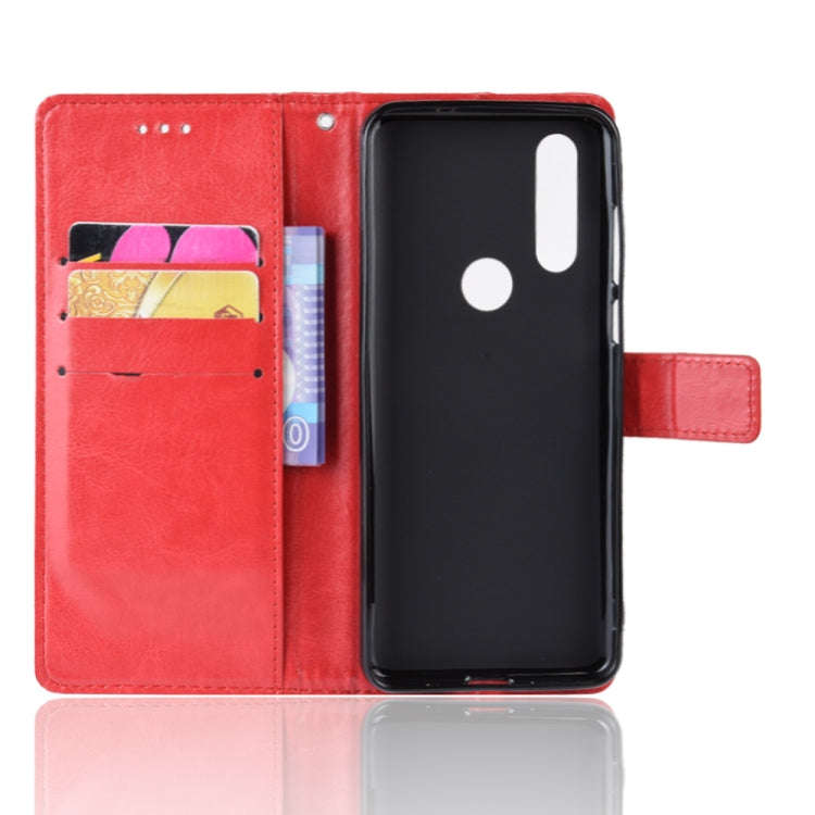 Retro Crazy Horse Texture Horizontal Flip Leather Case for Motorola One Action , with Holder & Ca...