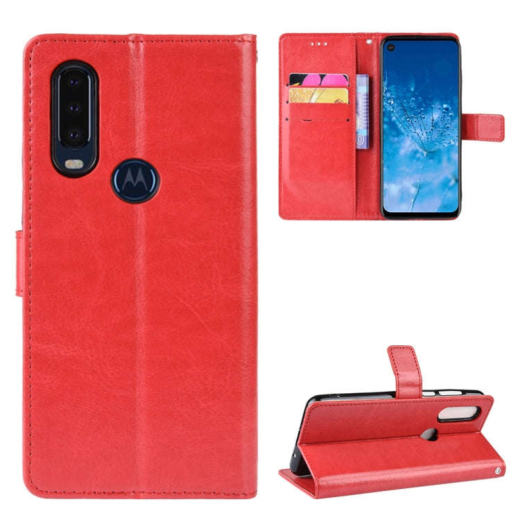 Retro Crazy Horse Texture Horizontal Flip Leather Case for Motorola One Action , with Holder & Ca...