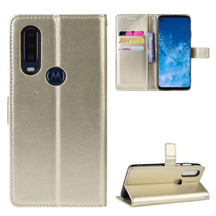 Retro Crazy Horse Texture Horizontal Flip Leather Case for Motorola One Action , with Holder & Ca...