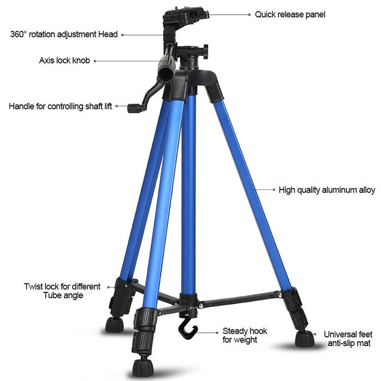 Portable Phone Live Selfie 3366 Tripod Stand DV SLR Camera Self-timer Full Light Bracket(Red)