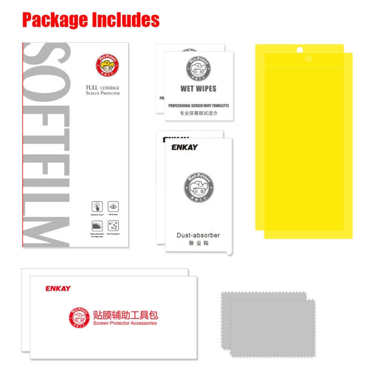 2 PCS ENKAY Hat-Prince 0.1mm 3D Full Screen Protector Explosion-proof Hydrogel Film for Galaxy No...
