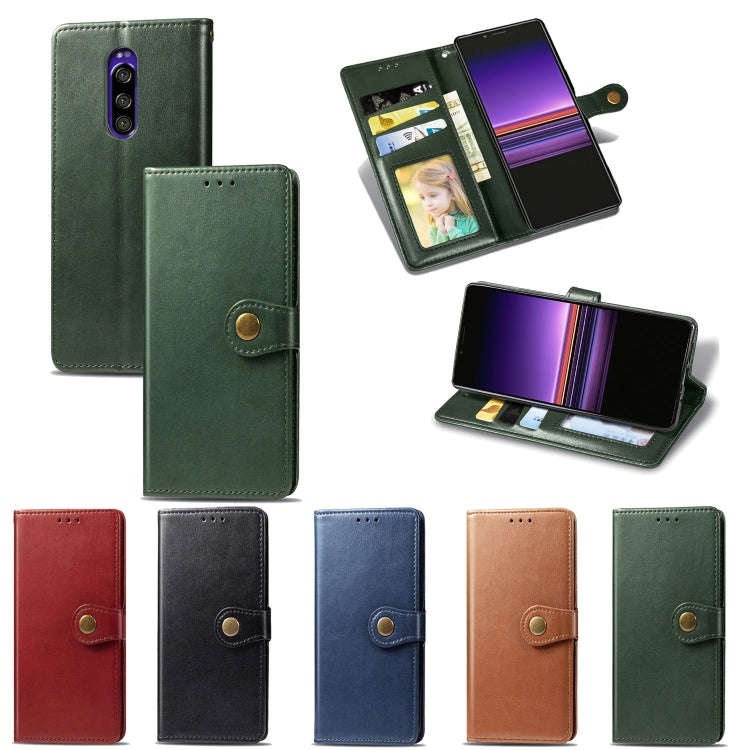 Retro Solid Color Leather Buckle Mobile Phone Protection Leather Case with Lanyard & Photo Frame ...