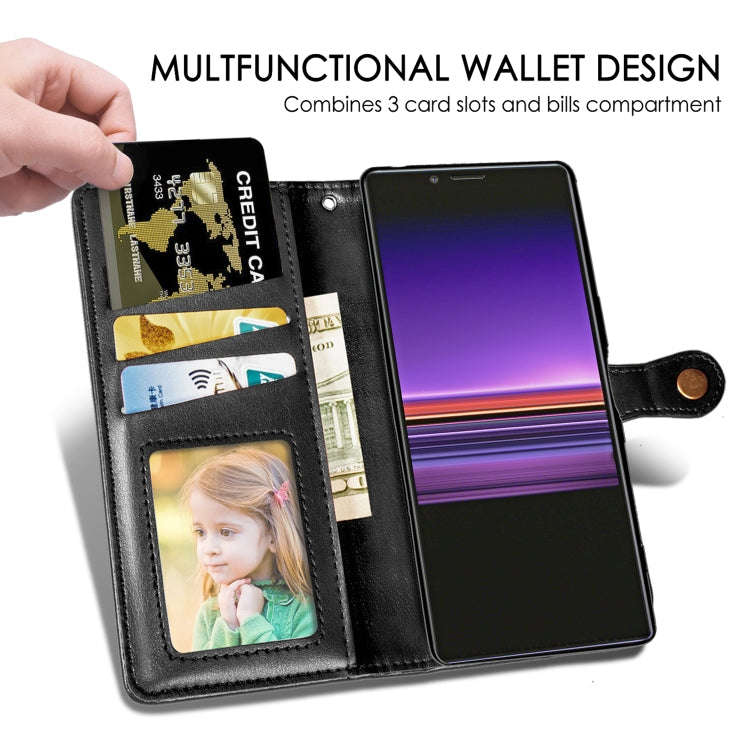 Retro Solid Color Leather Buckle Mobile Phone Protection Leather Case with Lanyard & Photo Frame ...