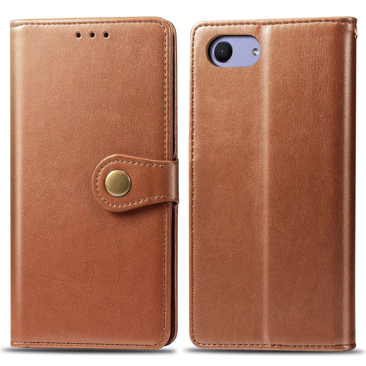 Retro Solid Color Leather Buckle Mobile Phone Protection Leather Case with Lanyard & Photo Frame ...