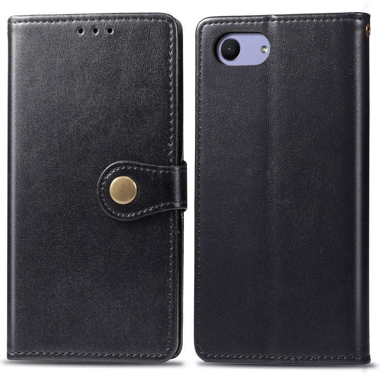 Retro Solid Color Leather Buckle Mobile Phone Protection Leather Case with Lanyard & Photo Frame ...
