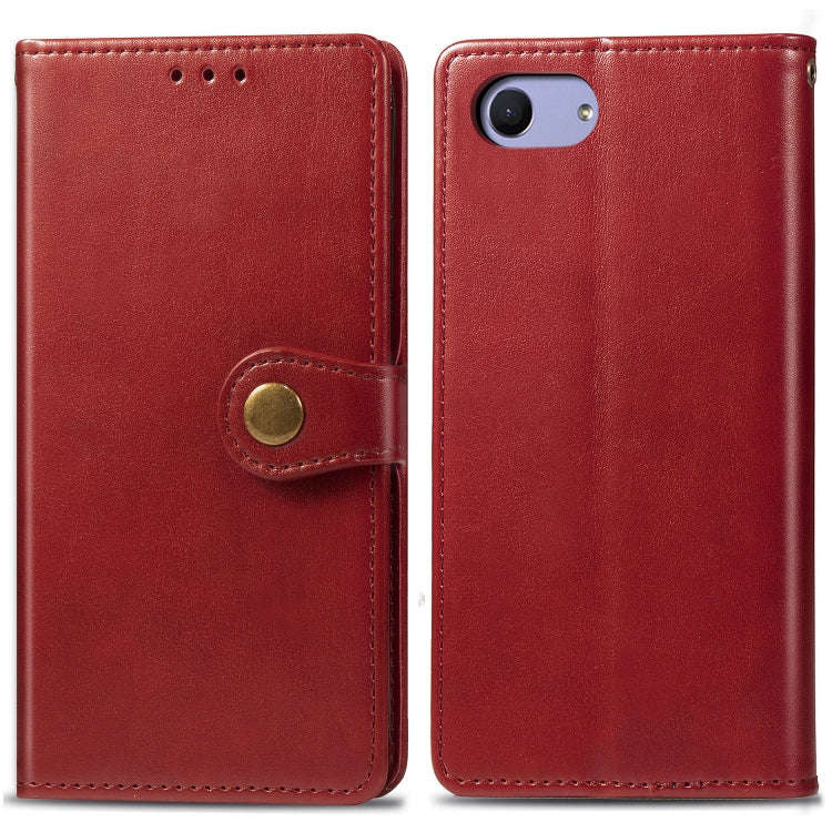 Retro Solid Color Leather Buckle Mobile Phone Protection Leather Case with Lanyard & Photo Frame ...