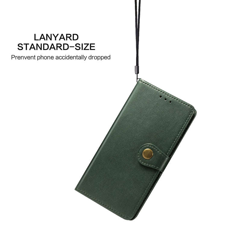 Retro Solid Color Leather Buckle Mobile Phone Protection Leather Case with Lanyard & Photo Frame ...