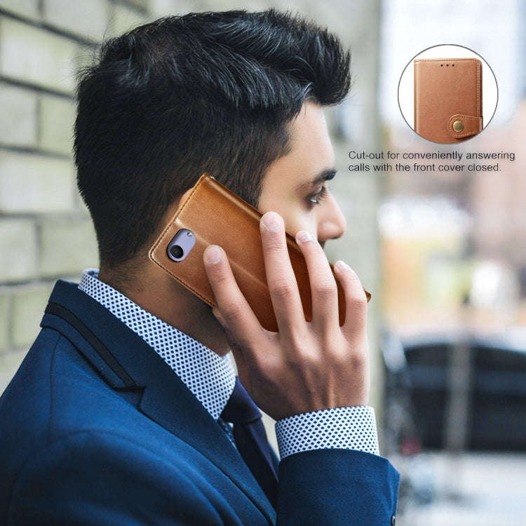 Retro Solid Color Leather Buckle Mobile Phone Protection Leather Case with Lanyard & Photo Frame ...