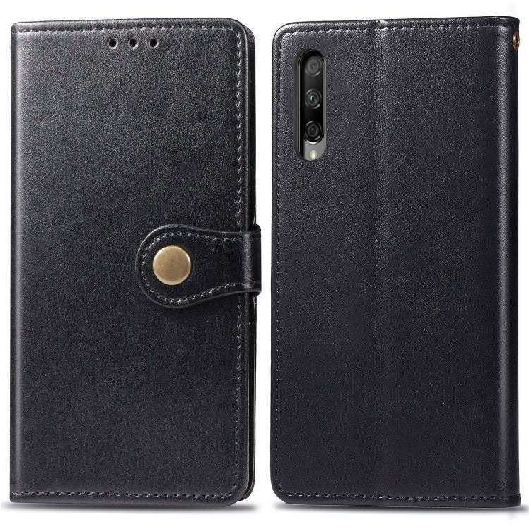 Retro Solid Color Leather Buckle Mobile Phone Protection Leather Case with Lanyard & Photo Frame ...