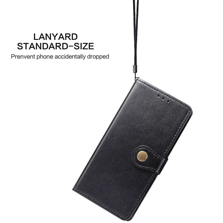 Retro Solid Color Leather Buckle Mobile Phone Protection Leather Case with Lanyard & Photo Frame ...