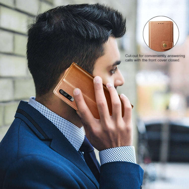 Retro Solid Color Leather Buckle Mobile Phone Protection Leather Case with Lanyard & Photo Frame ...