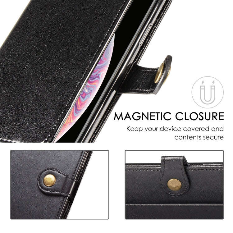 Retro Solid Color Leather Buckle Mobile Phone Protection Leather Case with Lanyard & Photo Frame ...