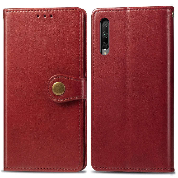 Retro Solid Color Leather Buckle Mobile Phone Protection Leather Case with Lanyard & Photo Frame ...