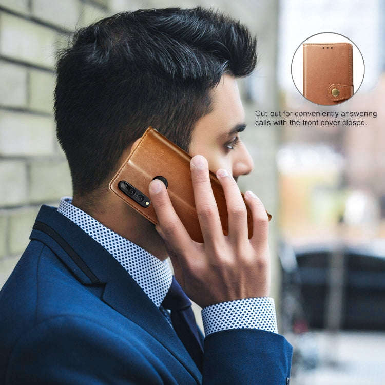 Retro Solid Color Leather Buckle Mobile Phone Protection Leather Case with Lanyard & Photo Frame ...